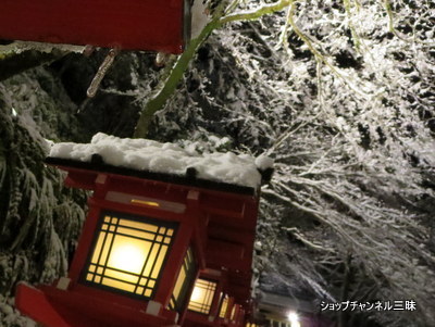 京都貴船神社の雪景色
